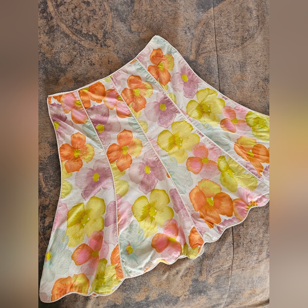 Floral Frenzy Pansy Skirt 100% Cotton